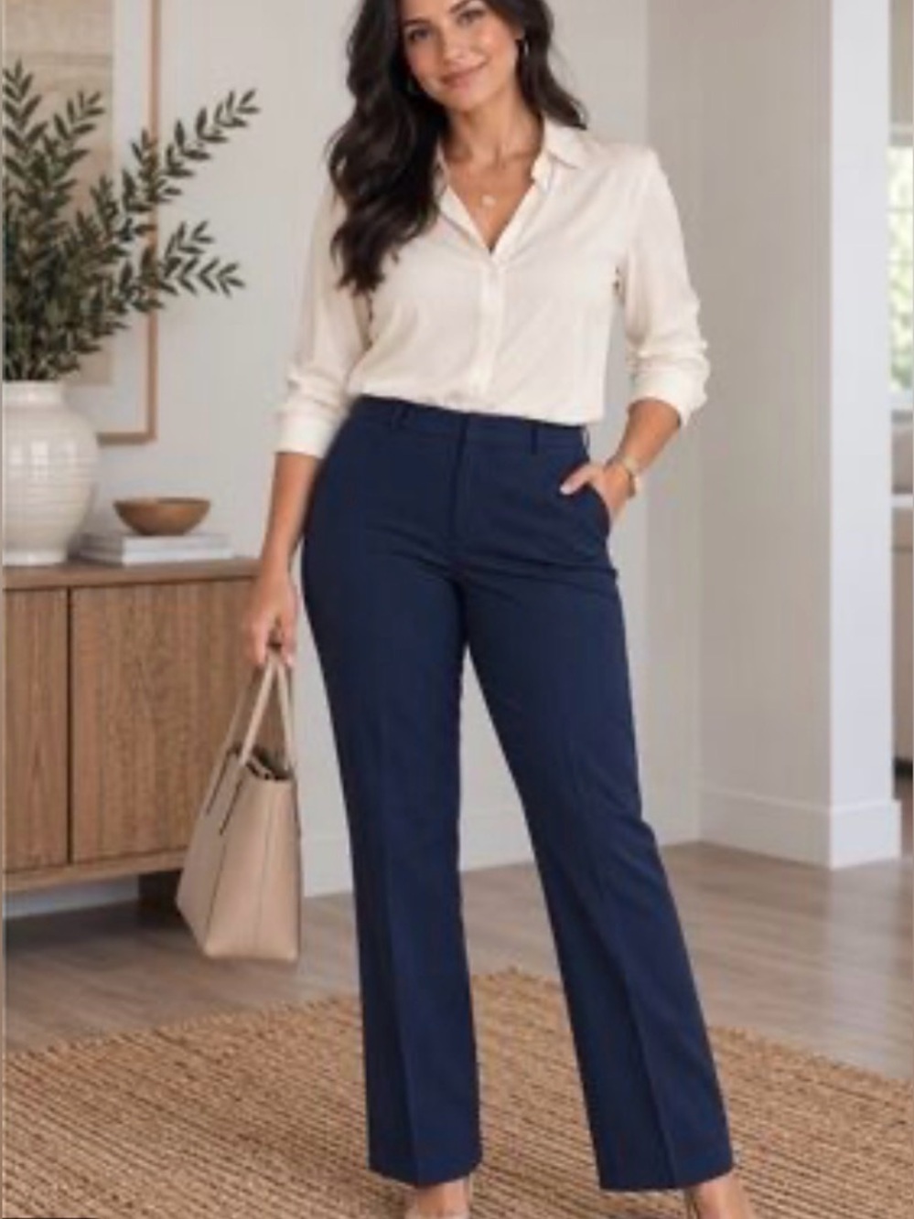 Worthington Womens Modern Perfect Trouser Petite